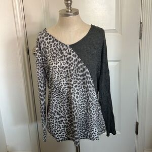 NWOT women’s cheetah open back top large